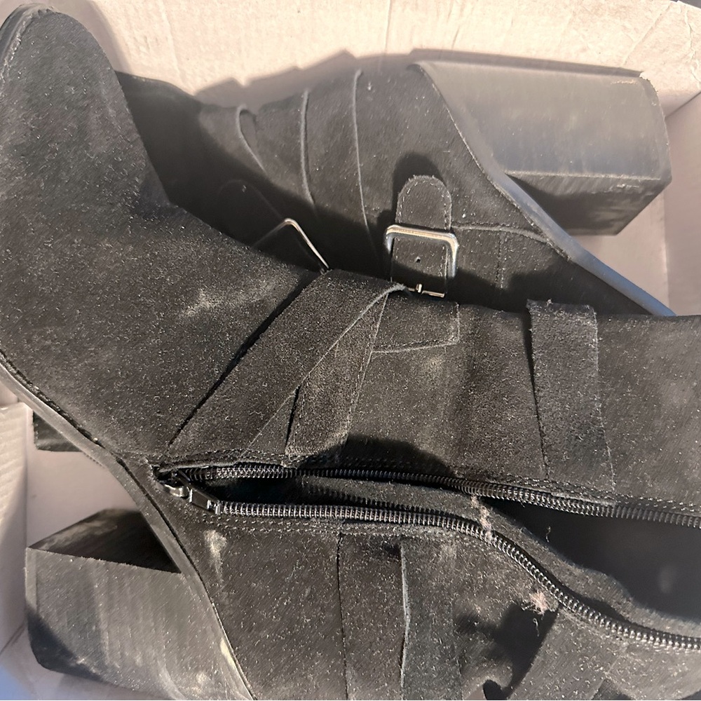 Chelsea & Violet Jane Suede Ankle Zip Up Boots.